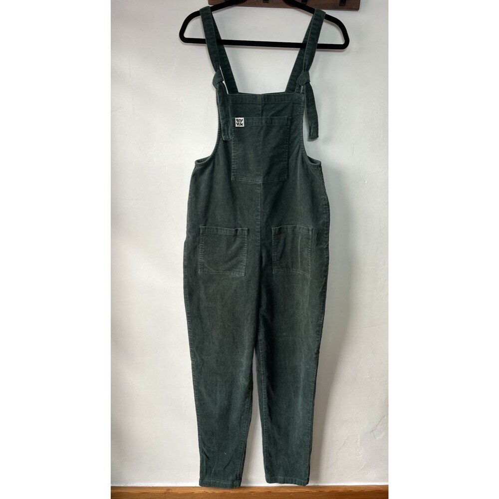 Lucy & Yak Green Corduroy Cotton Overalls Pockets Dungarees 4 Tall Women